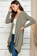 Shopin LA - SG21025. - WOMEN BASIC NATURAL AND SOFT DRAPE CARDIGAN
