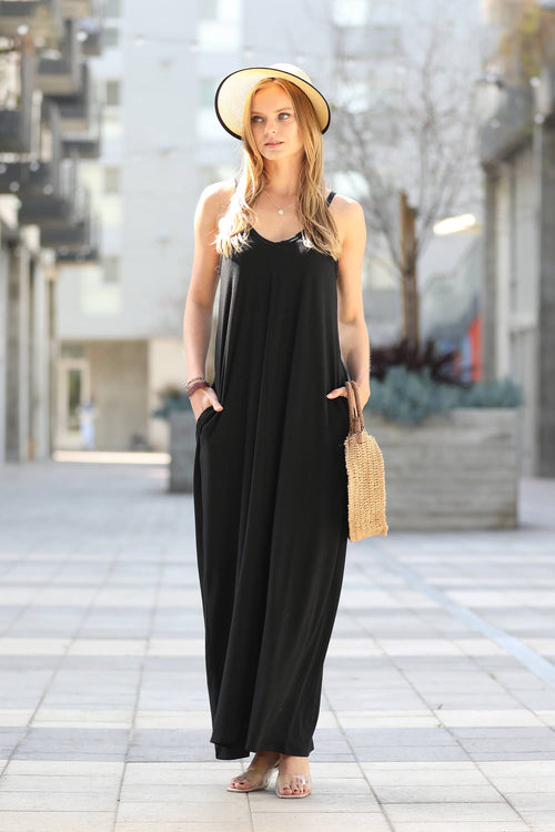 42POPS - `.42pops Maxi Dress w/ adjustable strap & pockets
