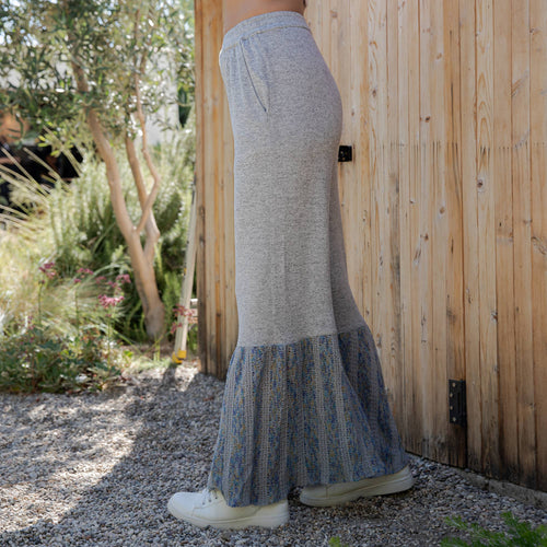 Young Threads - Preorder: Bell Bottom Boho Pants in Crochet Sweater Fusion