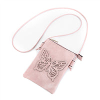 Shine Mark Accessories - Pink - Butterfly Cut Crossbody Bag With Cellphone Pocket