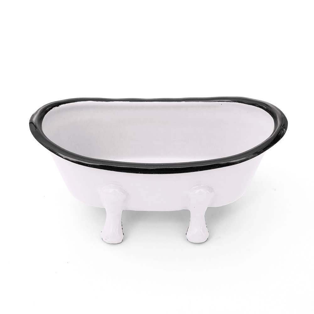 FinchBerry - Farmhouse White Metal Bathtub Soap Dish