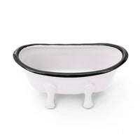 FinchBerry - Farmhouse White Metal Bathtub Soap Dish