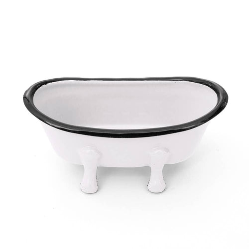 FinchBerry - Farmhouse White Metal Bathtub Soap Dish