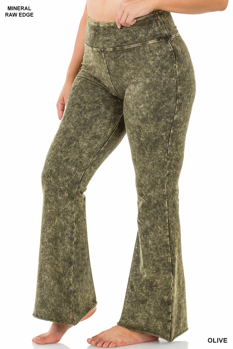 42POPS - ",..._ SI-19553 PLUS SIZE MINERAL WASHED Yoga pants