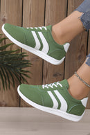 Blackish Green Patchwork Breathable Lace Up Sneakers