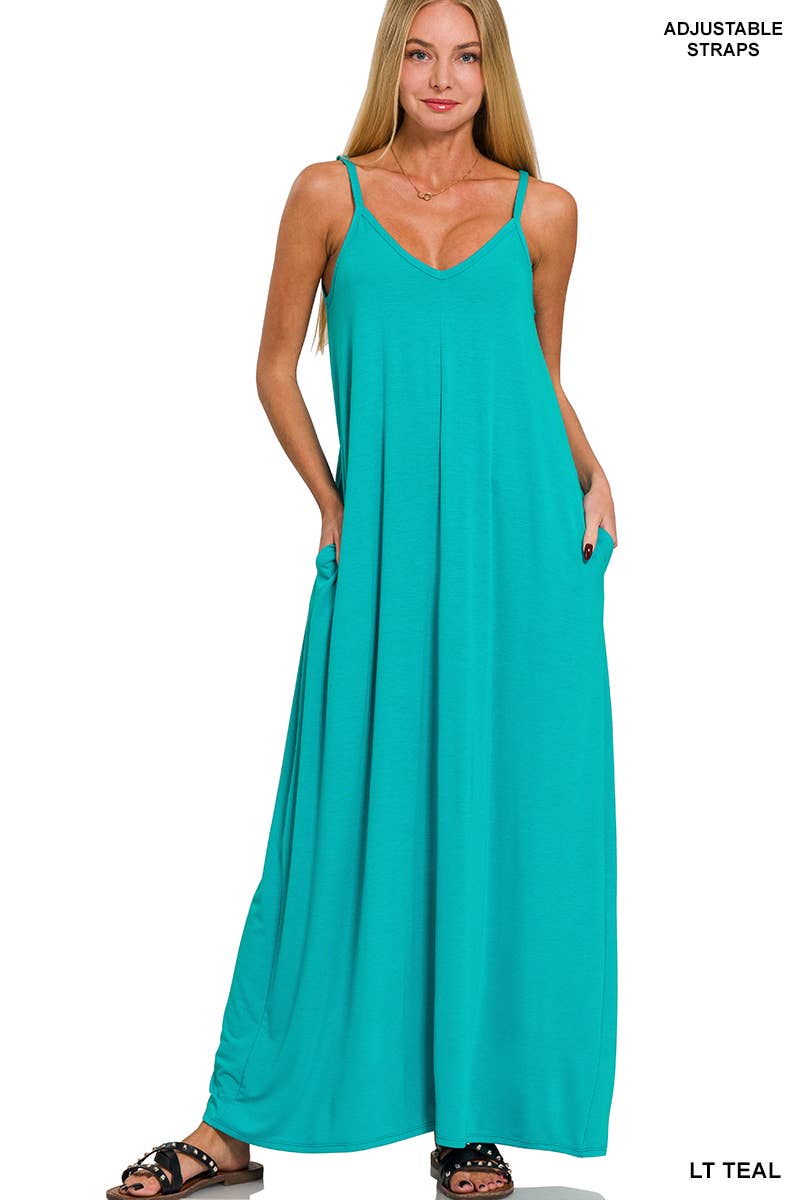 42POPS - `.42pops Maxi Dress w/ adjustable strap & pockets