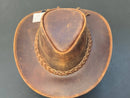 Lesa collection inc - Gunner| Reddish Brown  Leather  Western Outback Cowboy Hat