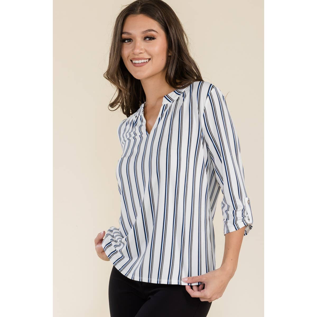 Perseption - FLAT BUTTON FULL PLACKET MANDERINE SHIRT