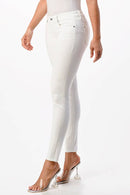 Grace in LA - Basic Design White Soft Denim Mid Rise Skinny EN-9378WTKT