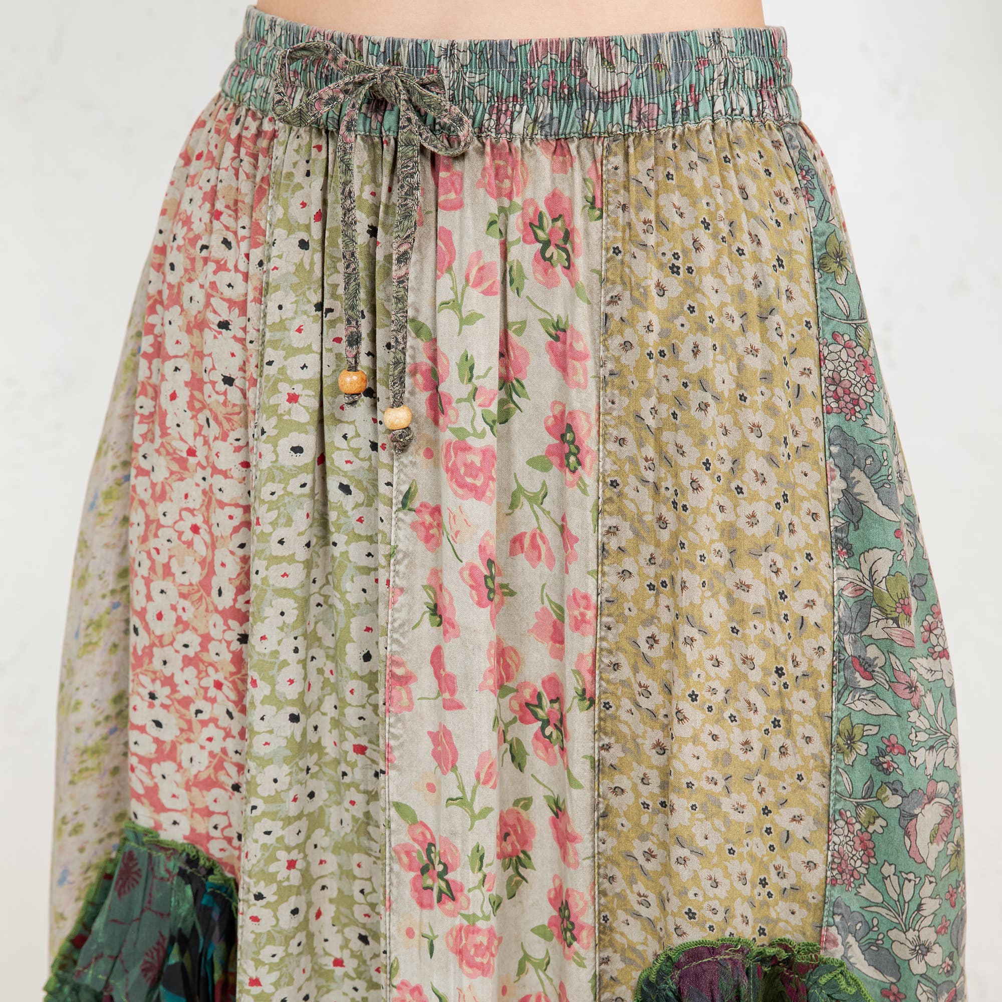Young Threads - Bohoemian Mid-Length Skirt with Rayon Print (New Color) SK23162