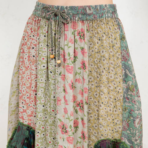 Young Threads - Bohoemian Mid-Length Skirt with Rayon Print (New Color) SK23162