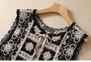Hope & Sunshine - Crochet Lace-Up Open Knit Cardigan