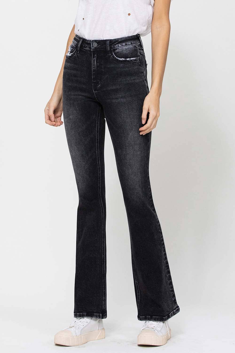 VERVET by FLYING MONKEY - HIGH RISE FLARE JEANS V2469