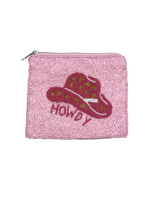 Ole - HOWDY W/HAT Beaded Coin Purse LAC-CP-1393