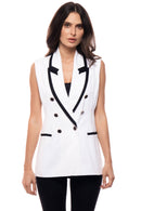 Adore - L3706-1 Sleeveless Tailored Blazer Vest