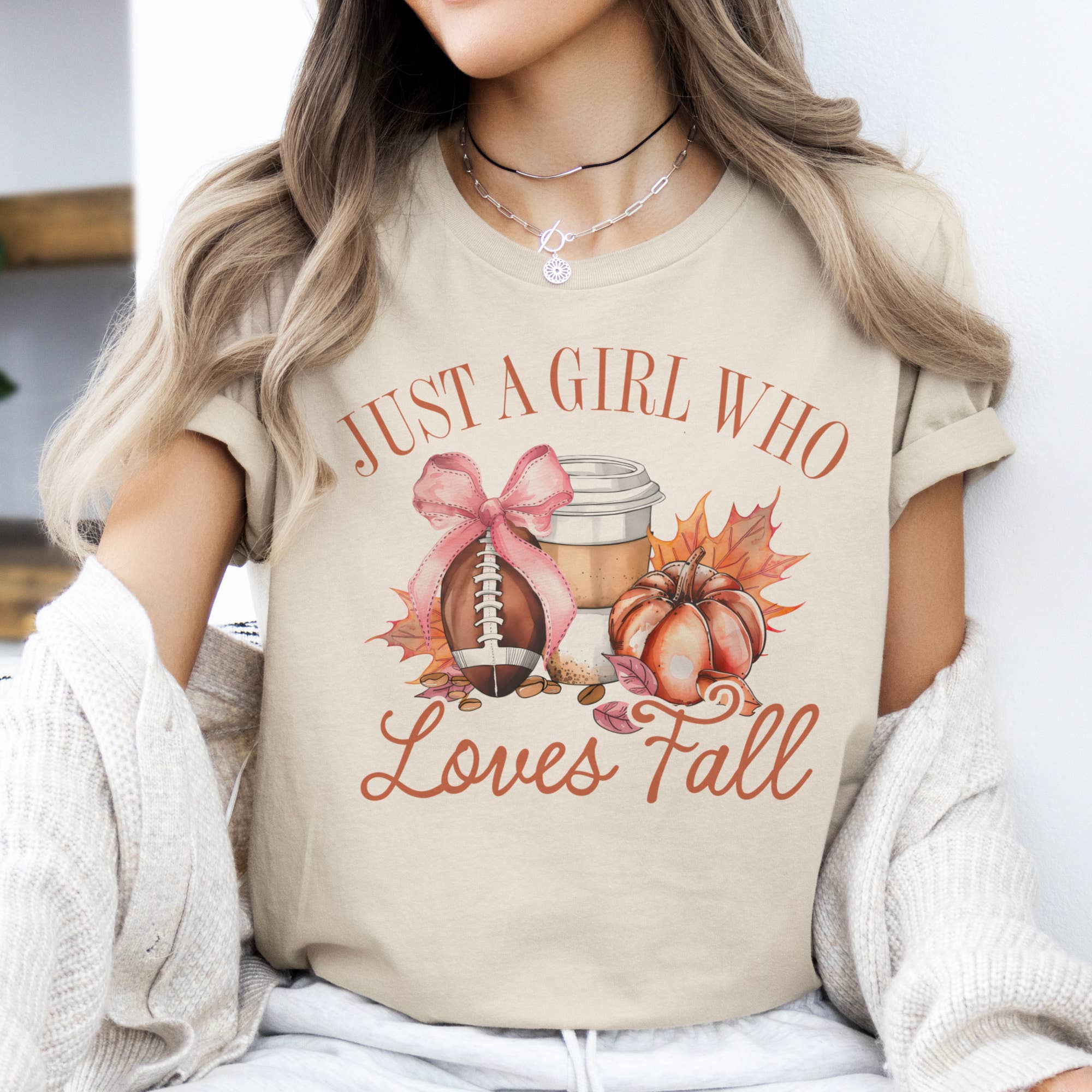 Par.tees by Party On! - Fall Football Tee Just a Girl who Loves Fall Pumpkin Tshirt