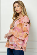 Winslow Collection - RUFFLE SLEEVE V-NECK SWING TOP