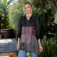 Young Threads - 3/4 Ruffle Sleeves Western Blouse Top (New Color)