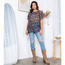 YOUNG THREADS - Jungle Serenade: Side-Open Poncho Shrug with Tie Detail