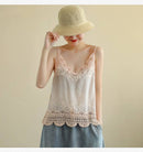 Hope & Sunshine - Lace Trim Camisole Stone Wash Tank Top