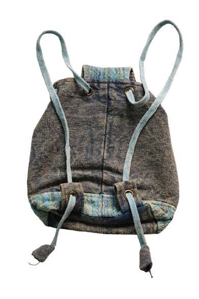 Earth Divas - Cotton Backpack With Embroidered Butterfly, Blue