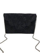 Ole - Scalloped Black Beaded Clutch LAC-SS-412-BLACK