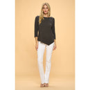 Perseption - SCOOP NECK BUTTON SHOULDER SWEATER