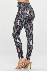 Cat Print Leggings with a Variety Of Cat Prints