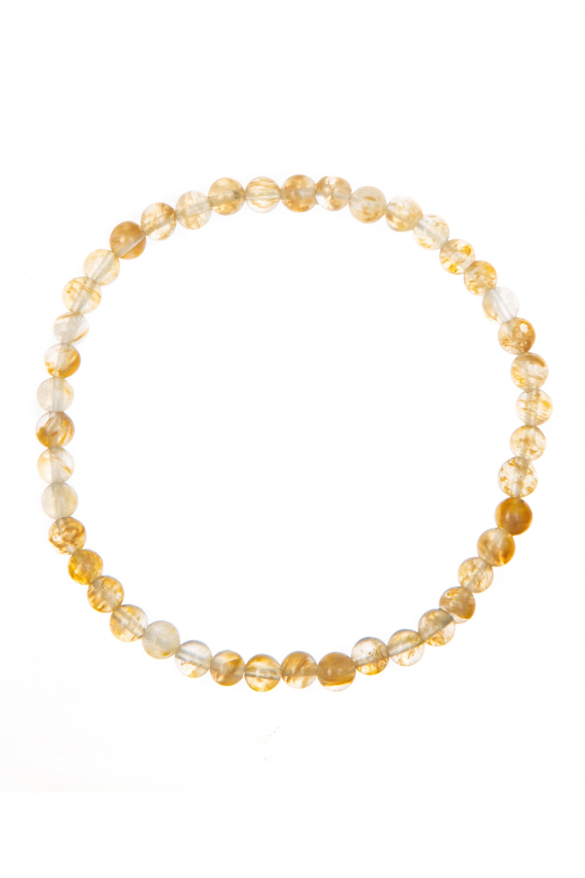 Ole - Citrine Quartz Stone Stretch Beaded Bracelet