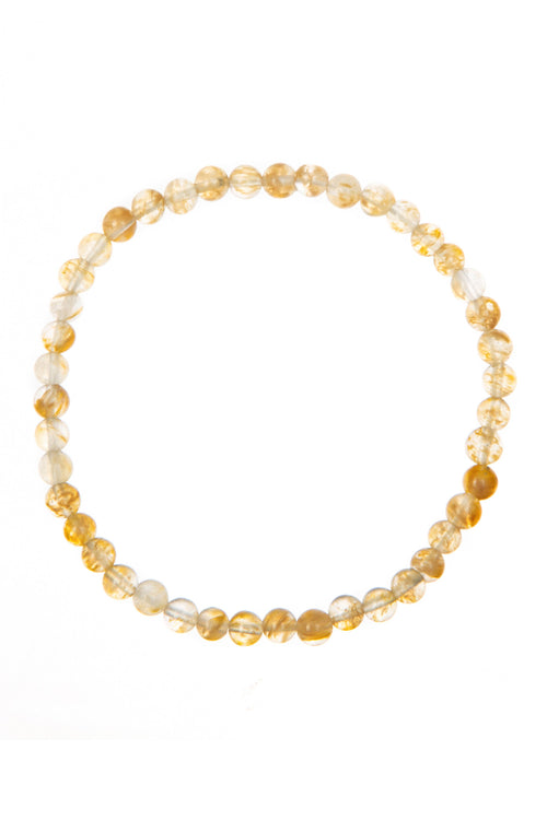 Ole - Citrine Quartz Stone Stretch Beaded Bracelet