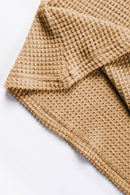 White Tulip Sleeve Waffle Knit V Neck T-Shirt