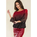Perseption - ILLUSIONS GLITTER MESH MINI BOAT NECK BLOUSE