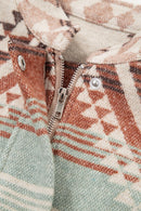 Light French Beige Geometric Quilted Patchwork Vintage Jacket