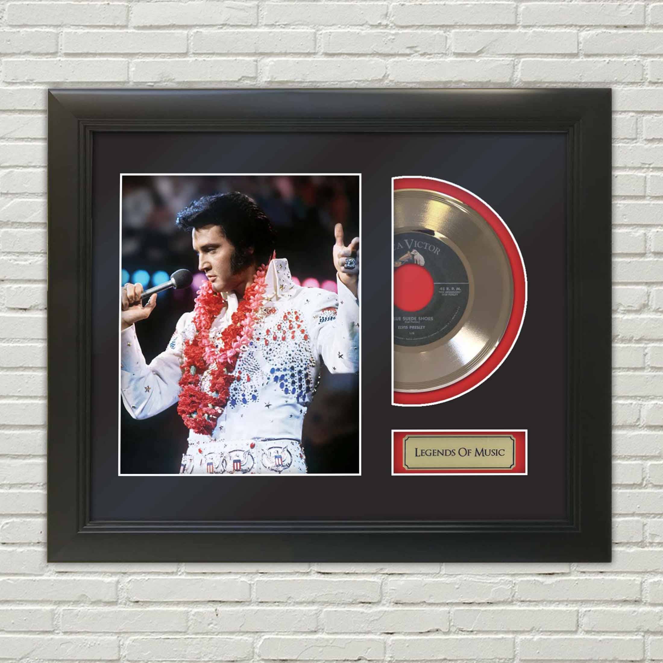 Gold Record Outlet - Elvis Blue Suede Shoes Legends of Music Gold Display