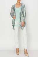 Origami Apparel ~  Lace and Crochet inspired - OLS-4637 SIL-TURQ