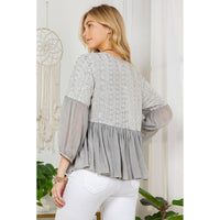 YOUNG THREADS - French Bohemian Peplum Top - Symphony Of Schiffli Embroidery