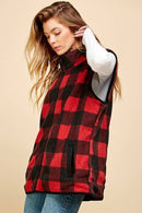 Shopin LA - SPT5193P. - PLUS SIZE REVERSIBLE PLAID ZIP UP POCKET VEST