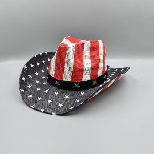 Ole - American Flag Cowboy Straw Hat