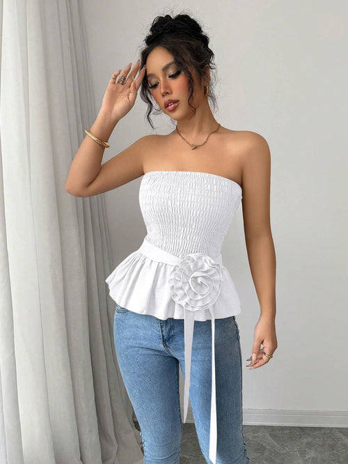 Hope & Sunshine - Solid Color Strapless Tube Top