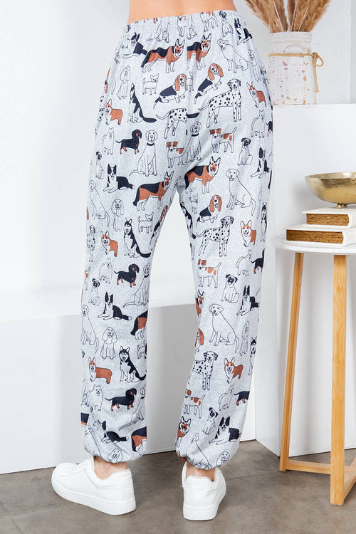 LA Soul - Variety Of  Dog Print Jogger Pant
