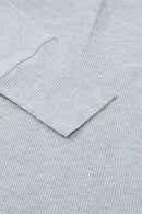 Brown Solid Color Waffle Knit Long Sleeve Henley Shirt