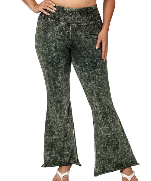 42POPS - ",..._ SI-19553 PLUS SIZE MINERAL WASHED Yoga pants