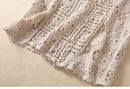 Hope & Sunshine - Crochet Lace-Up Open Knit Cardigan