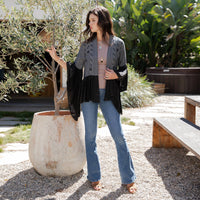 Young Threads - Printed Rayon Kimono Shrug with Embroidery (New Color)