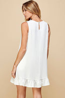 Shopin LA - SD21010-25038. WOMEN SOLID SLEEVELESS RUFFLED MIDI DRESS
