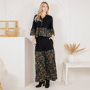 Young Threads - Chic Boho Set: Sweater Jhabla & Mixed Print Drape Pants