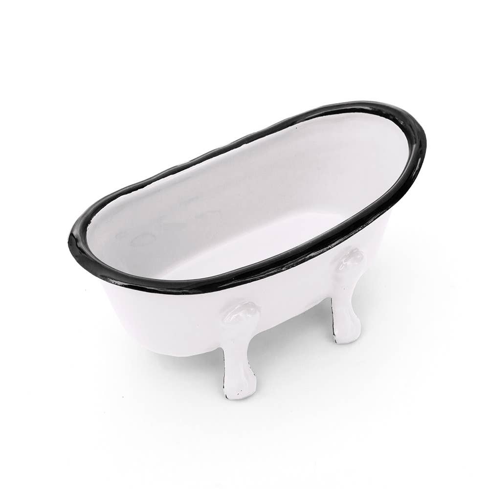 FinchBerry - Farmhouse White Metal Bathtub Soap Dish