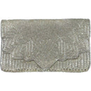 Ole - SILVER SCALLOPED Beaded Clutch LAC-SS-747
