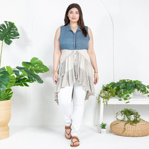 Young Threads - Front-Open Asymmetrical High Low Top - New Design