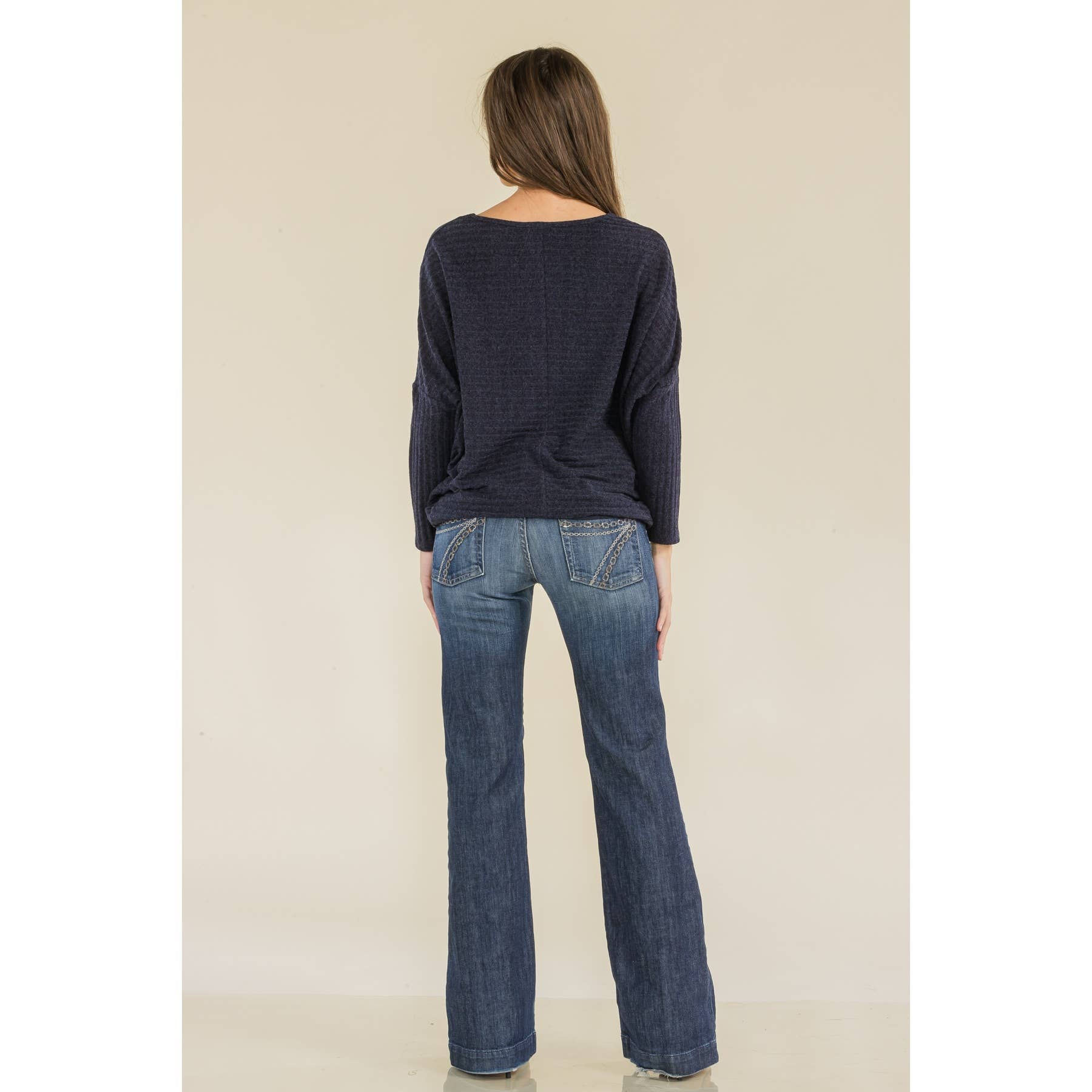 Perseption - OVERSIZE SCOOP NECK WIDE CUFF DOLMAN SWEATER